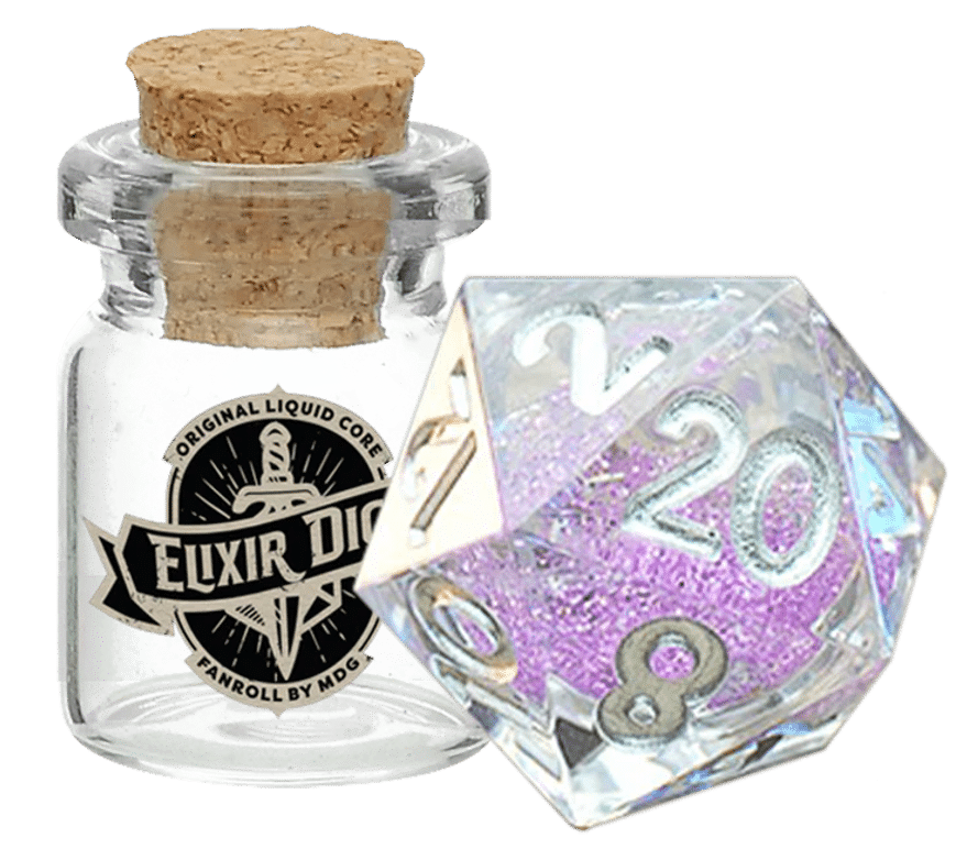 Elixir Dice Sorcerous Swirl Liquid Core Sharp Edge Resin D20 image 0